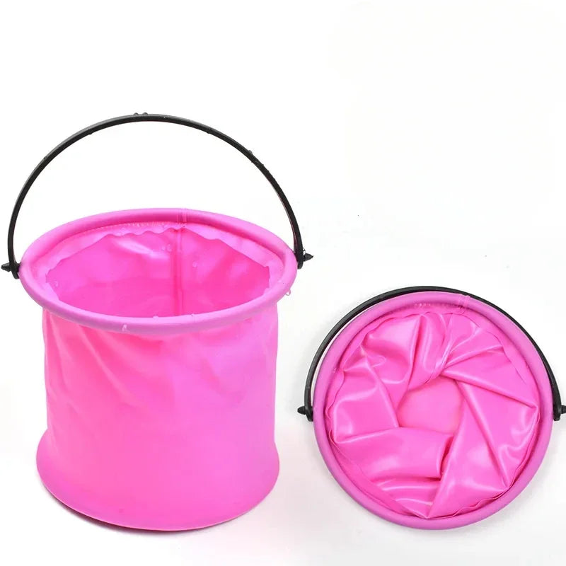 Folding Fishing Bucket – Portable PVC Bait & Live Fish Bucket Folding Fishing Bucket PLUSH Red