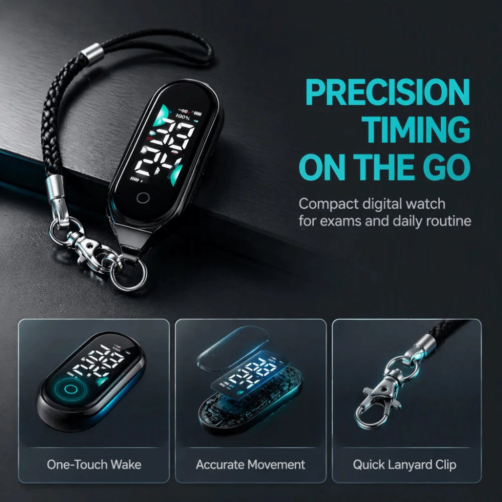 Luminous Digital Keychain Watch – Waterproof Hanging Pendant Clock Digital Keychain Watch PLUSH