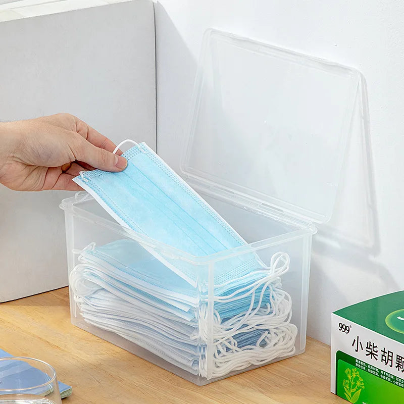 2-Pack Transparent Large Capacity Mask & Medicine Storage Box Storage Box PLUSH