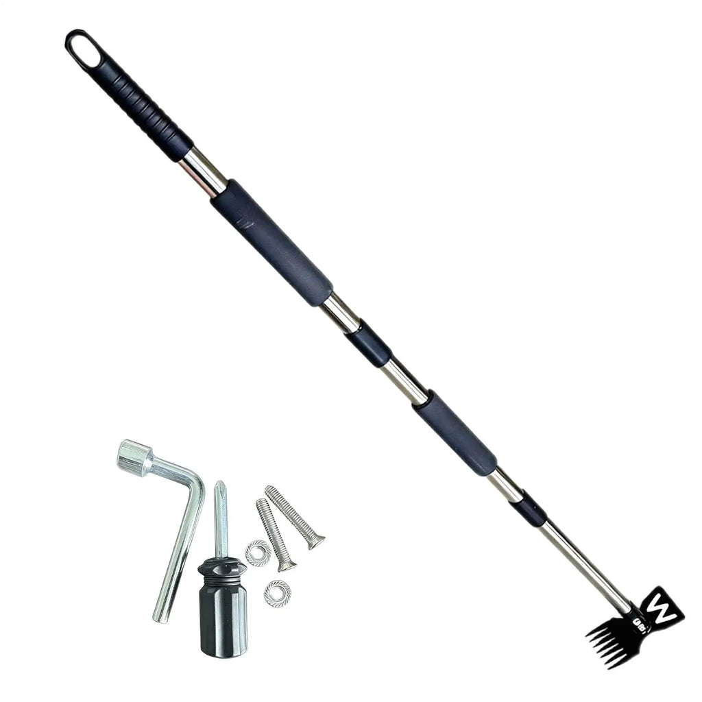 Multi-Use Garden Thatch Rake & Hoe – Adjustable Steel 7-Tooth Garden Rake & Hoe PLUSH