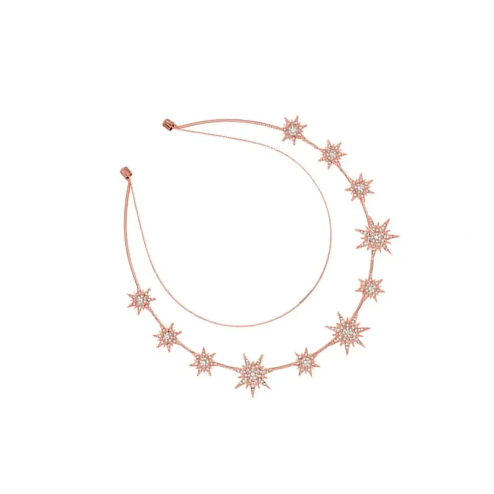 Double Layer Rhinestone Star Headband – Crystal Baroque Tiara Crystal Hair Headband PLUSH