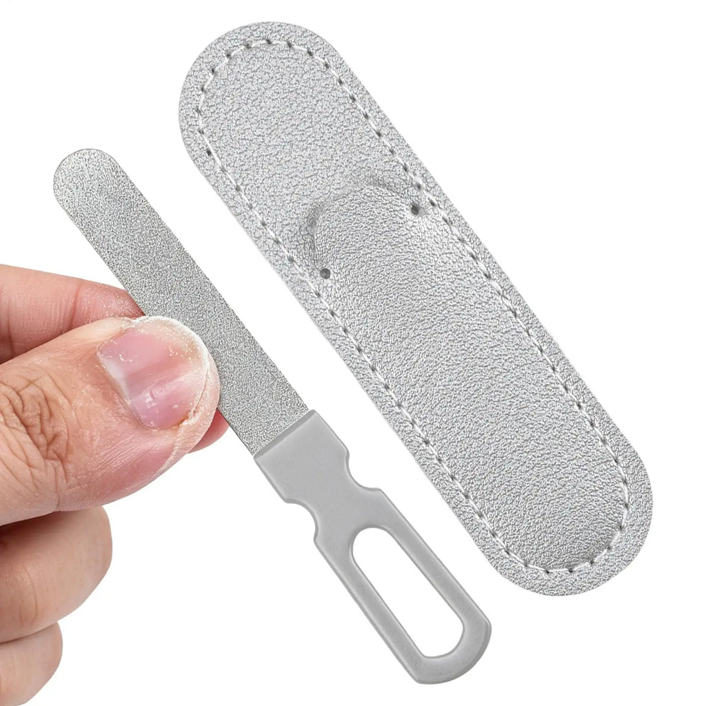 Double-Sided Stainless Steel Diamond Grit Nail File Nail File Buffer PLUSH