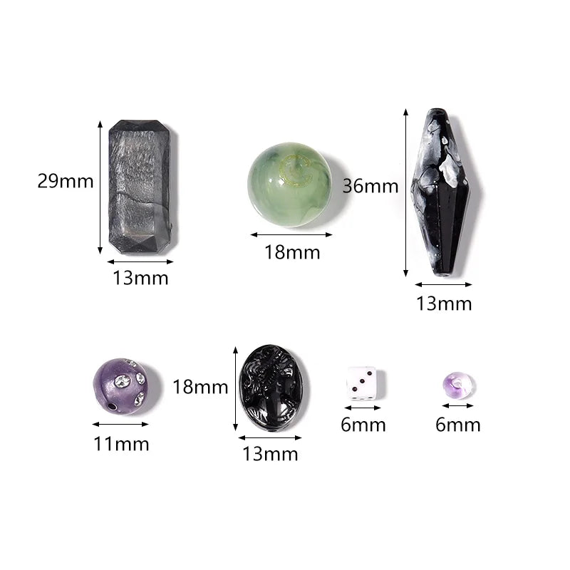 50g Mixed Acrylic Beads Y2K DIY Jewelry Phone Chain Bracelet Acrylic Craft Beads PLUSH