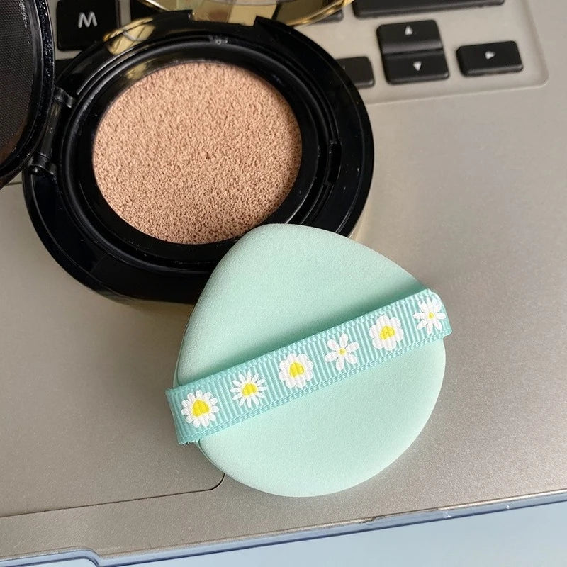 Green Ribbon Air Cushion Powder Puff Set – Latex-Free Cosmetic Powder Puff PLUSH 1Pc