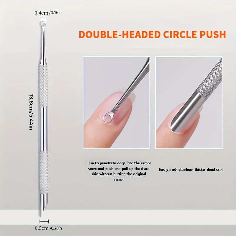 Stainless Steel Cuticle Pusher & Dead Skin Remover Nail Tool Cuticle Pusher Tool PLUSH