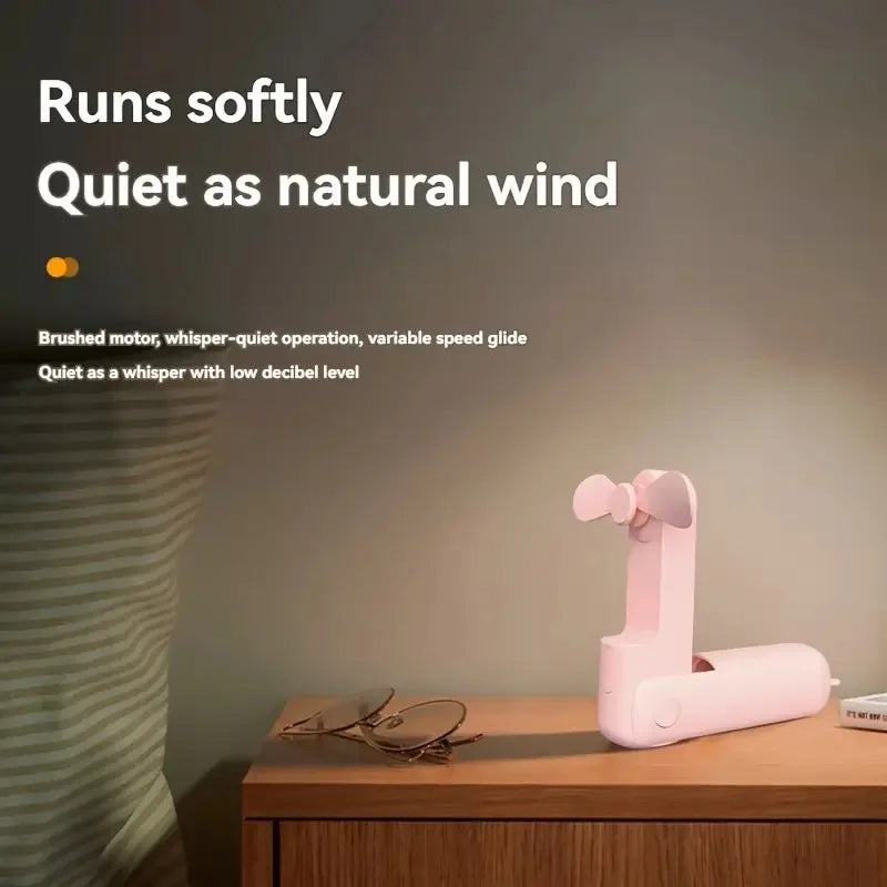 Portable USB Rechargeable Foldable Mini Handheld Fan – 3 Speed Handheld Portable Fan PLUSH