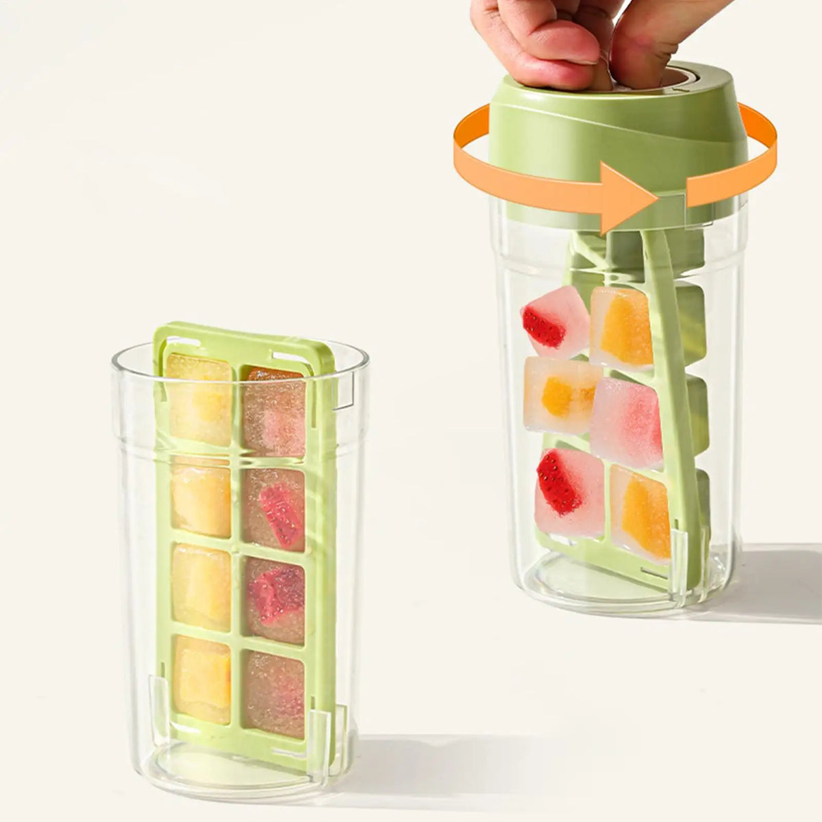 8-Grid Ice Cube Tray with Lid – Large Capacity Freezer Maker Ice Cube Tray PLUSH