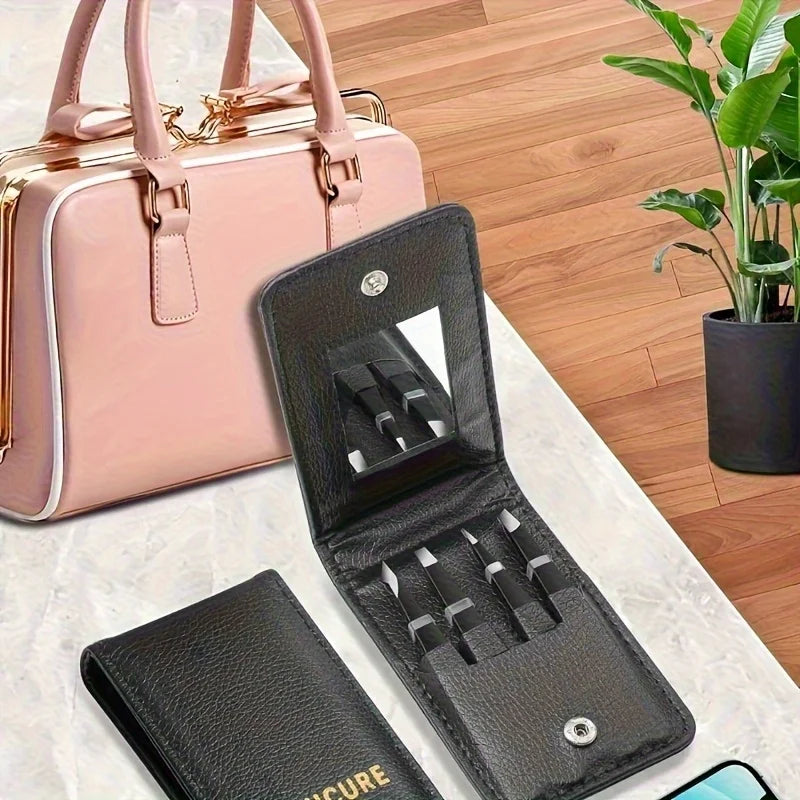 Ouriner 4-Piece Stainless Steel Eyebrow Tweezer Set with Case Eyebrow Tweezer Set PLUSH