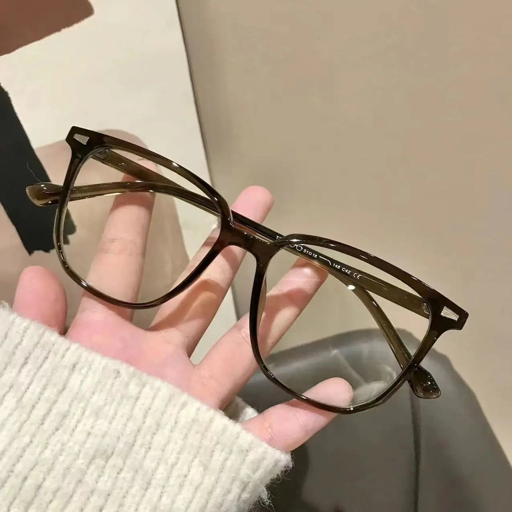Photochromic Blue Light Glasses Square Frame Myopia Up to -4.0 Photochromic Eyeglasses PLUSH -2.50 brown