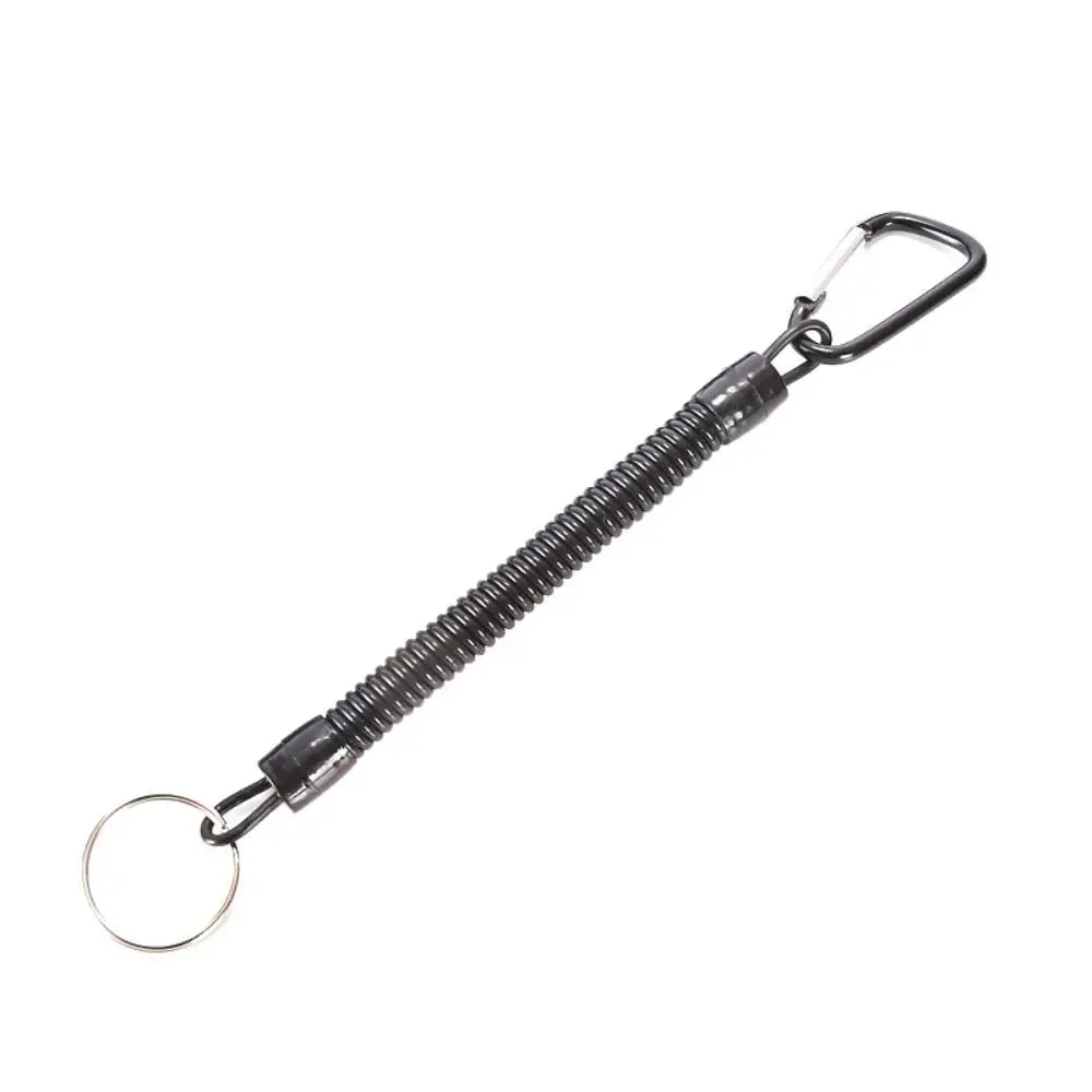 Spring Elastic Wrist Keychain Lanyard – Hiking Fishing EDC Elastic Key Lanyard PLUSH 26cm random color