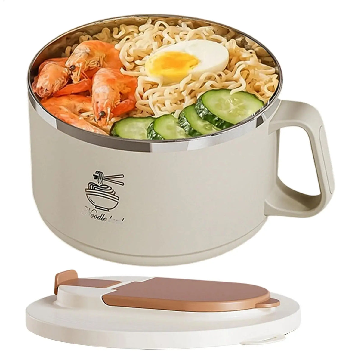 Double-Layer Stainless Steel Lunch Bowl 1650ml with Lid Stainless Steel Lunch Bowl PLUSH
