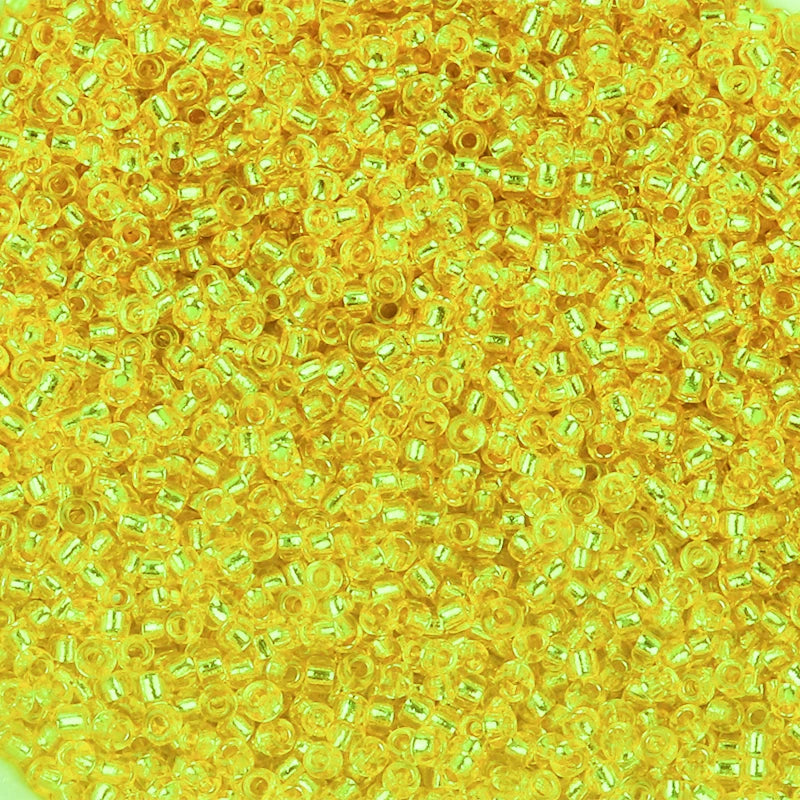 Silver Filled Glass Tube Seed Beads 10g – DIY Jewelry Making Glass Spacer Beads PLUSH light yellow