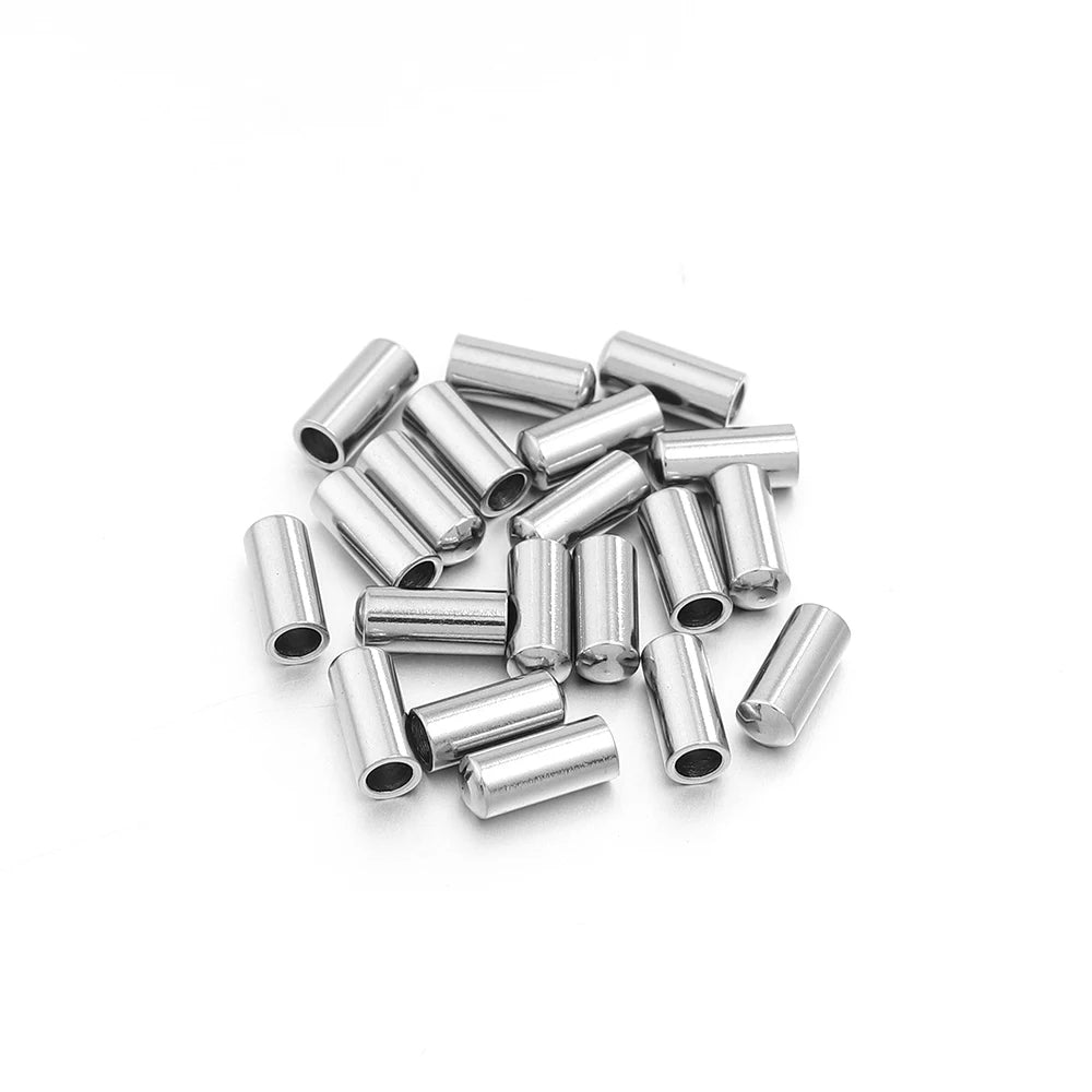 Stainless Steel Crimp Cord End Caps DIY Jewelry – 10/20pcs Jewelry Findings PLUSH Steel 2mm 20pcs