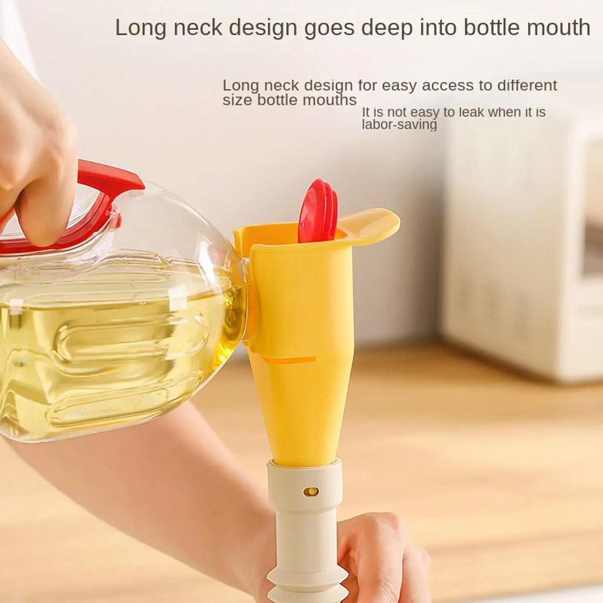 Extendable Spill-Proof Kitchen Funnel for Liquids | PP+Silicone Kitchen Funnel PLUSH