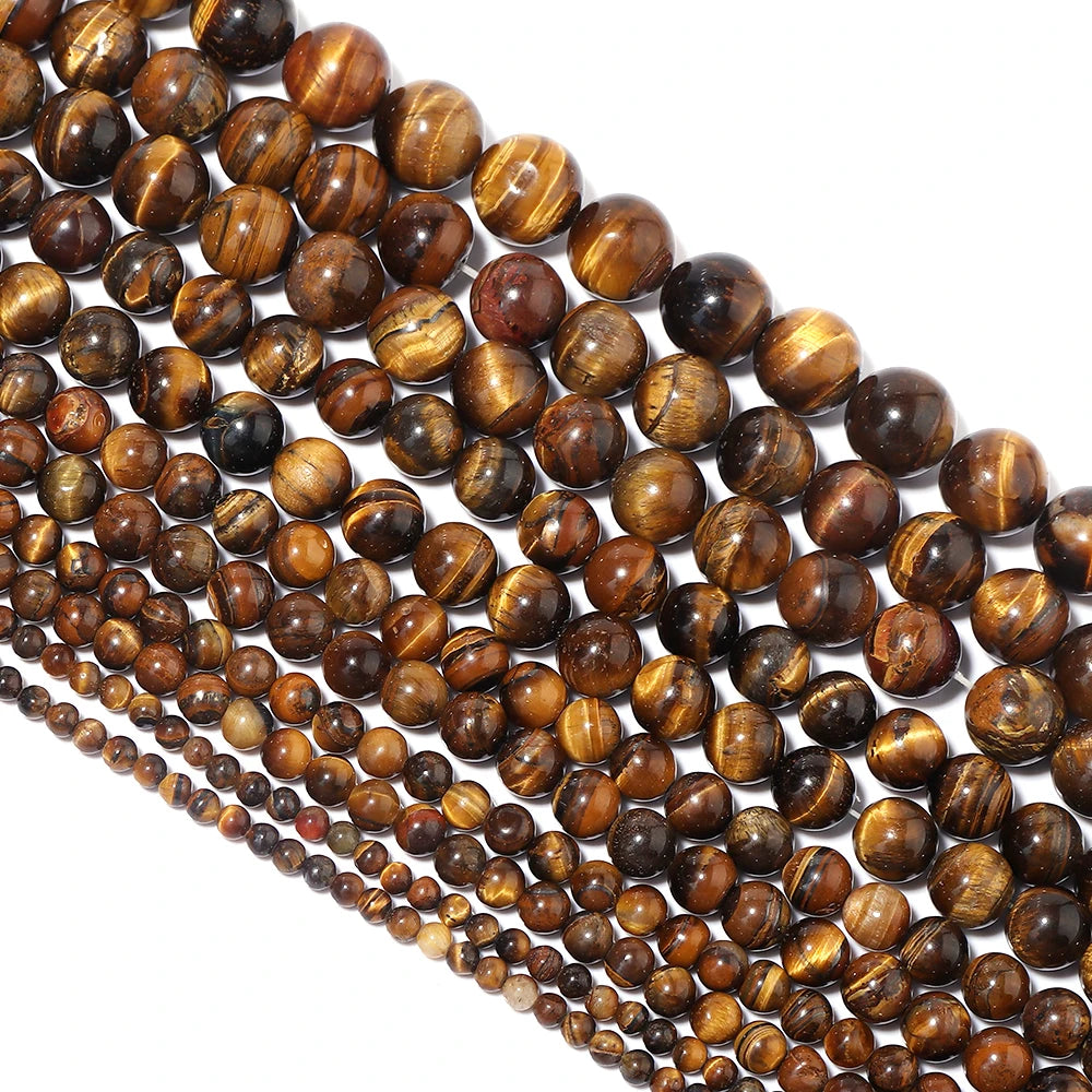Natural Yellow Tiger Eye Round Stone Beads for DIY Jewelry Natural Stone Beads PLUSH