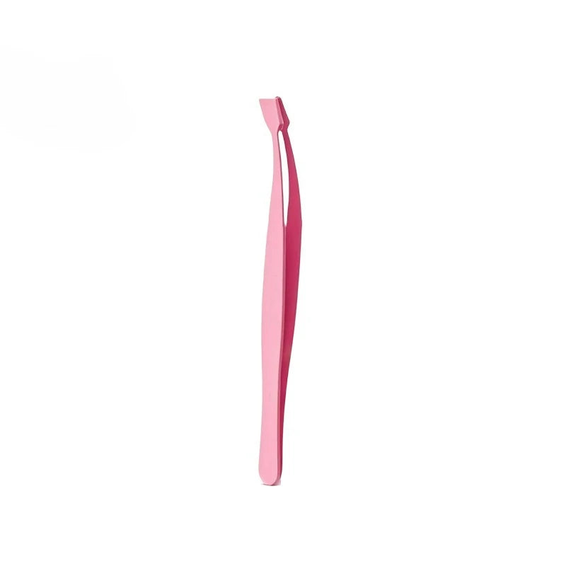 Ouriner Flat Tip Eyelash Tweezers – Precision Lash Extension Tool Eyelash Tweezers PLUSH Pink