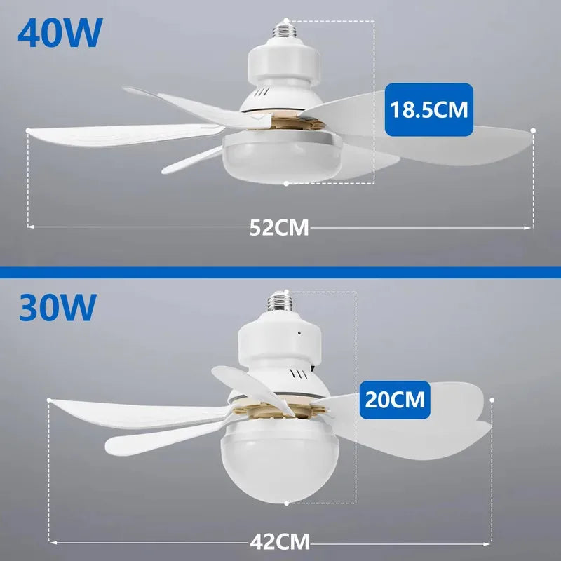 LED 40W Dimmable Ceiling Fan Light E27 & Remote Control Ceiling Fan Light PLUSH