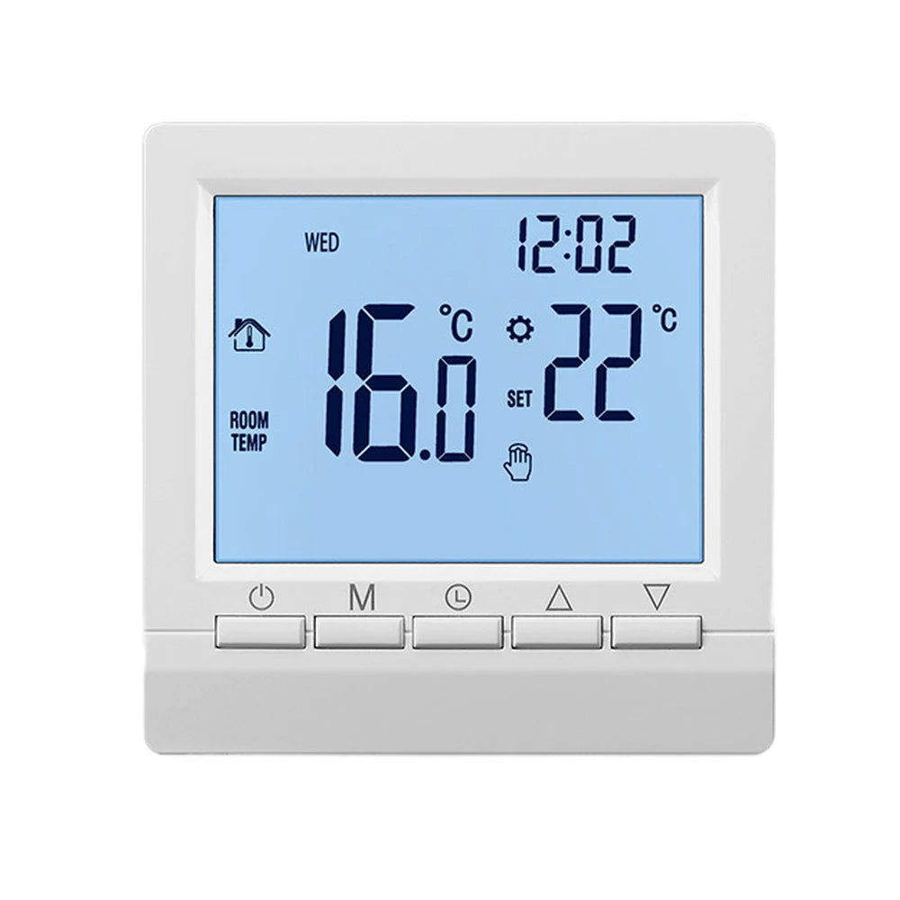 Smart Programmable Thermostat – Gas Boiler & Floor Heating Programmable Thermostat PLUSH White Backlight