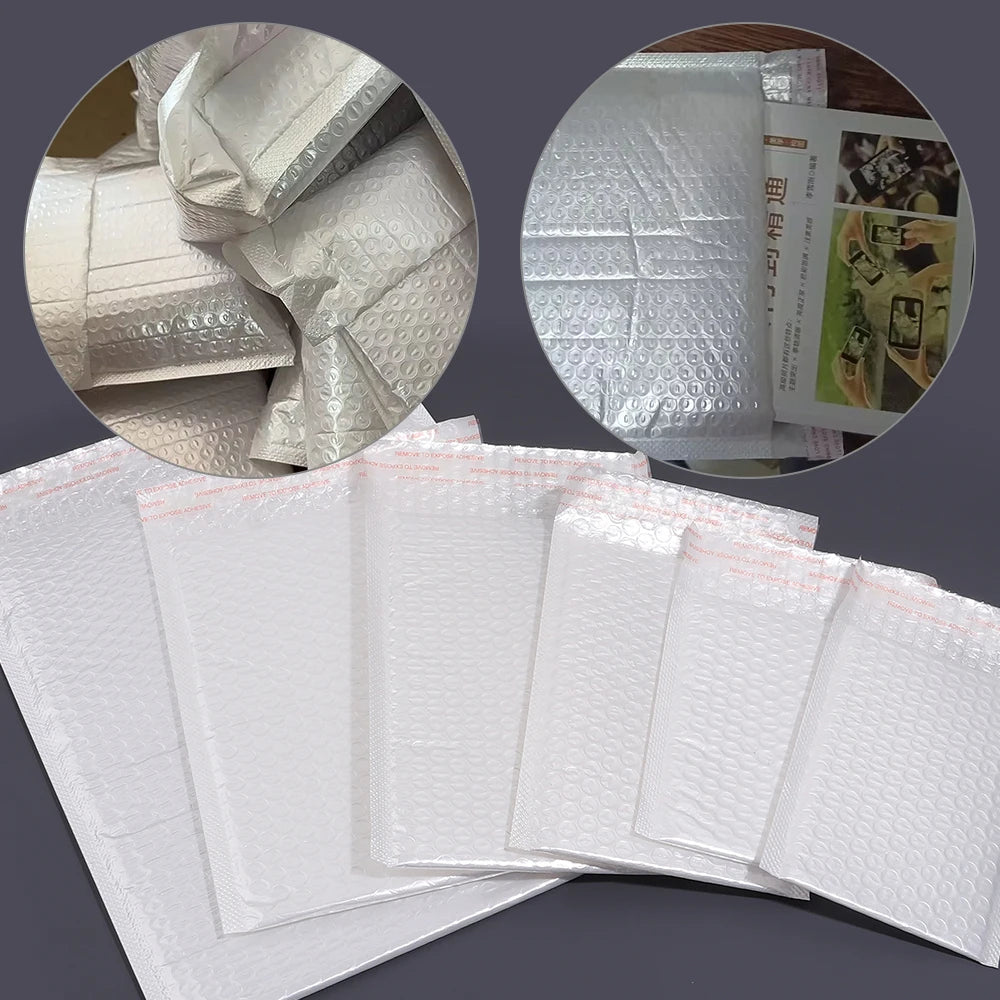 White Pearlescent Bubble Mailers | Padded Envelopes 5–20 Pack Bubble Mailer Envelopes PLUSH