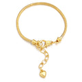Metal Snake Chain Bracelet Blank with Heart Drop Extender Bracelet Blank PLUSH Gold