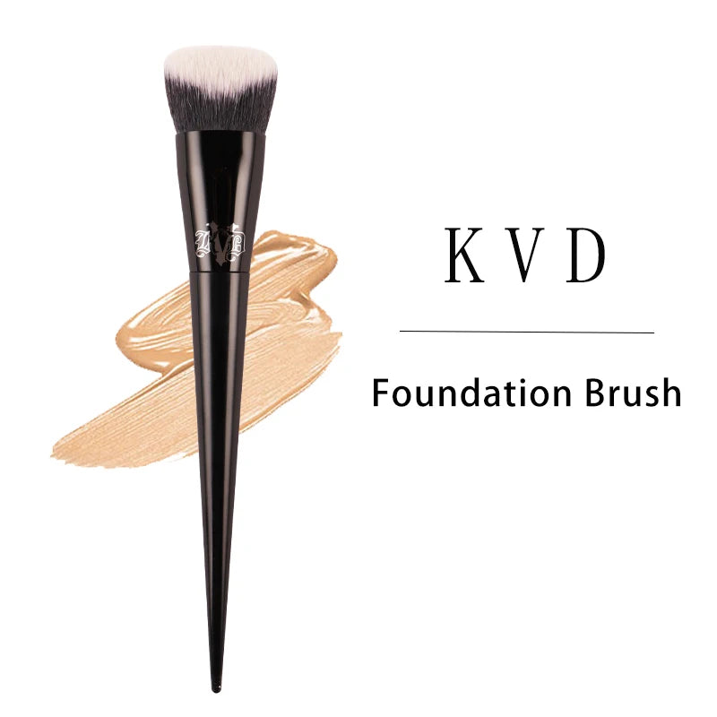 KVD #10 Foundation Brush – Soft Synthetic Fiber Black Handle Foundation Makeup Brush PLUSH