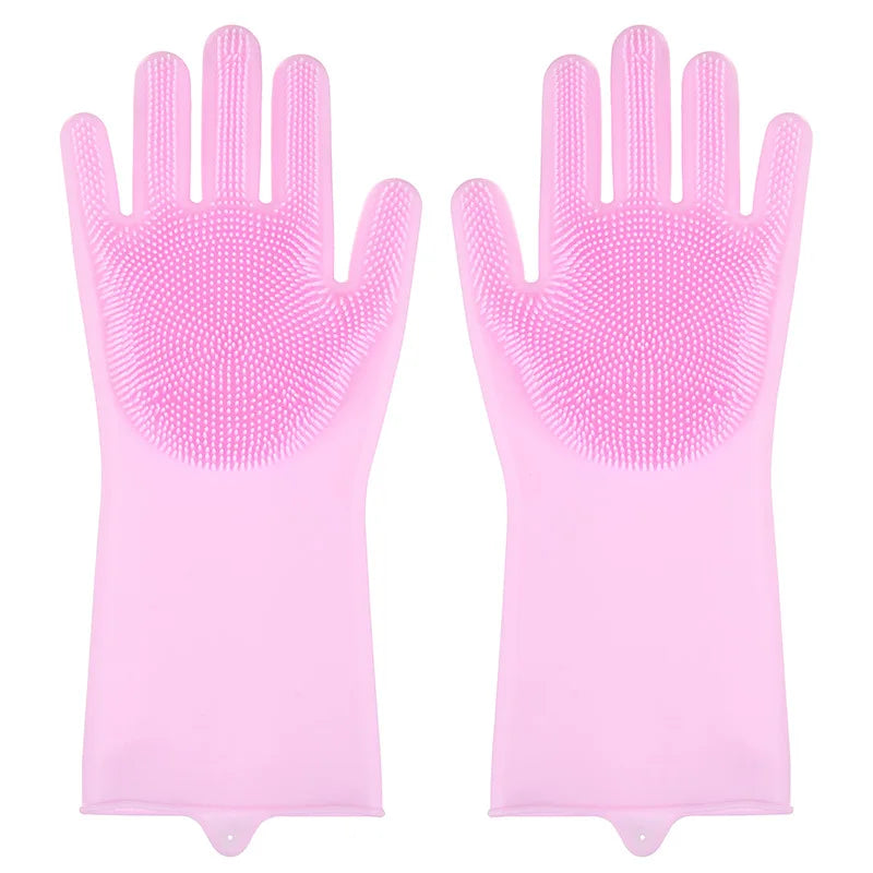 Silicone Pet Grooming Glove – Dog & Cat Hair Removal Brush Pet Grooming Glove PLUSH pink