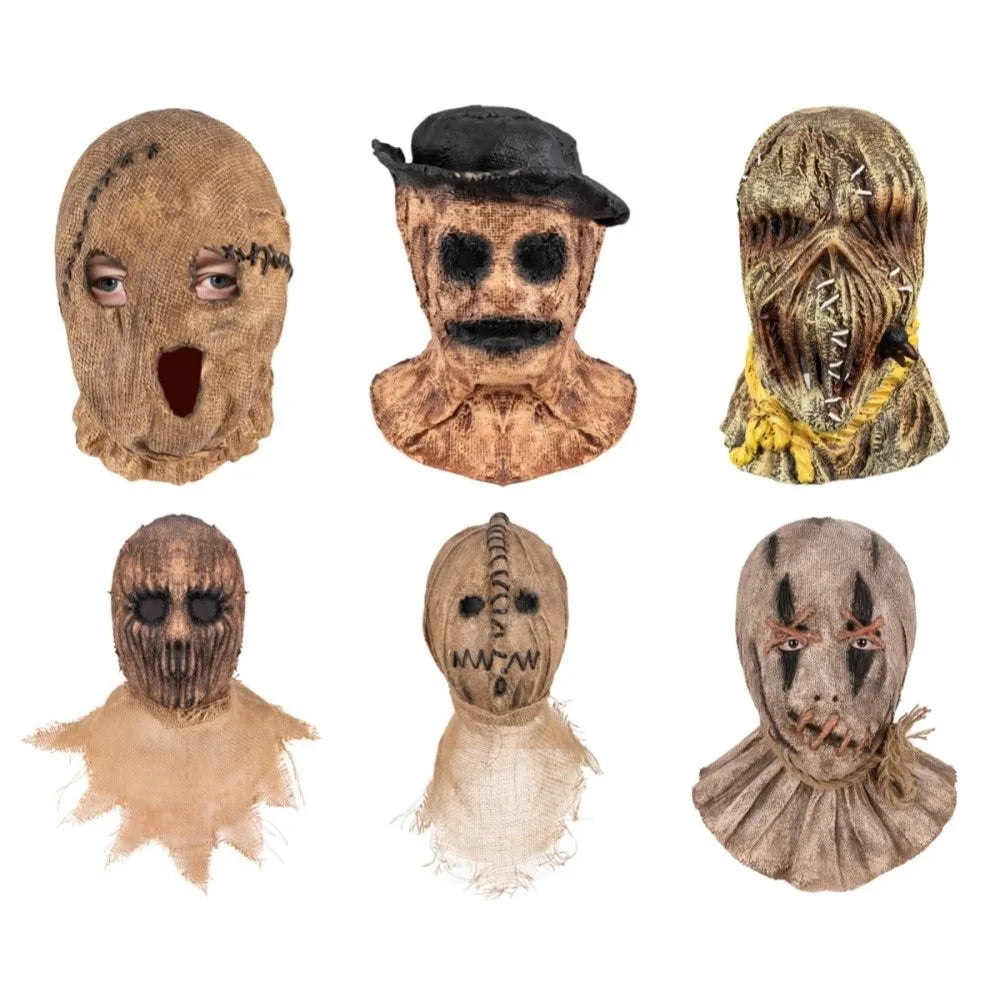 Latex Scarecrow Zombie Halloween Full Head Mask – Cosplay Halloween Latex Mask PLUSH