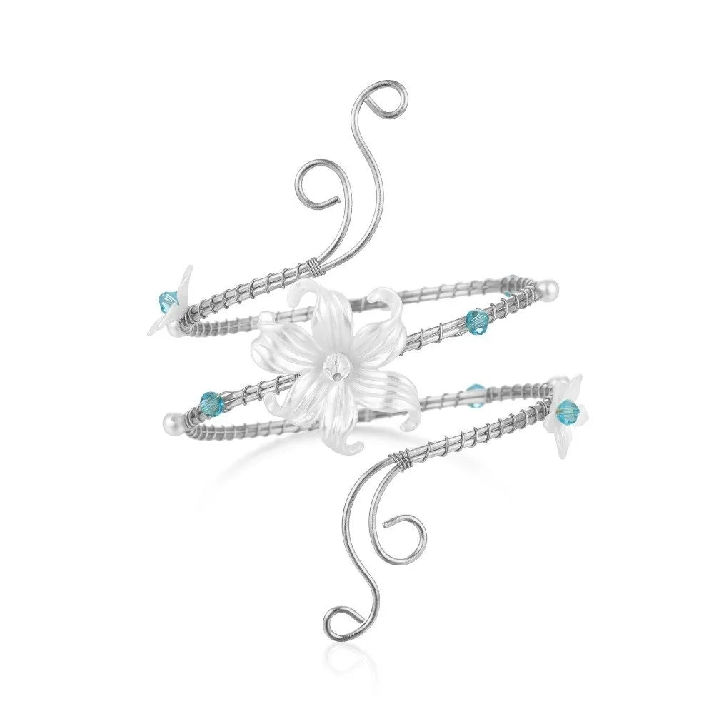 Bohemian Flower Arm Cuff Bangle – Gold & Silver Alloy Arm Cuff Bangle PLUSH 4