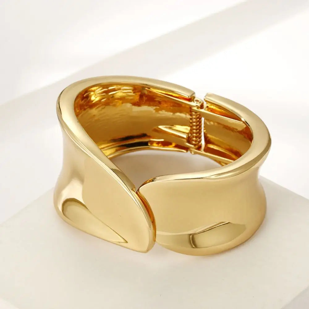 Irregular Wide Open Alloy Cuff Bangle – Gold & Silver Cuff Bangle PLUSH