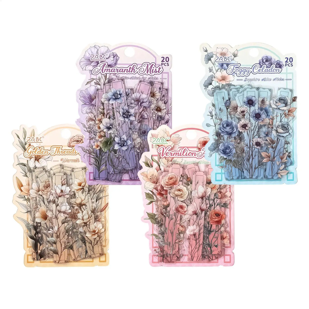 Vintage Flower Stickers 20pcs – Scrapbooking & Journal Decor Craft Sticker Pack PLUSH