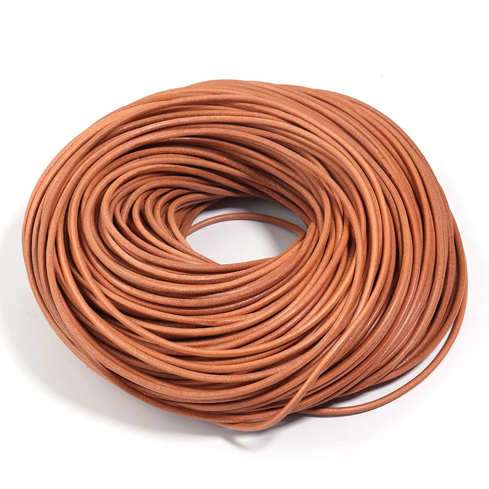 Genuine Cow Leather Cord Round Rope – DIY Jewelry 2-5 Yards Leather Jewelry Cord PLUSH Light Brown 1mm x 5yards