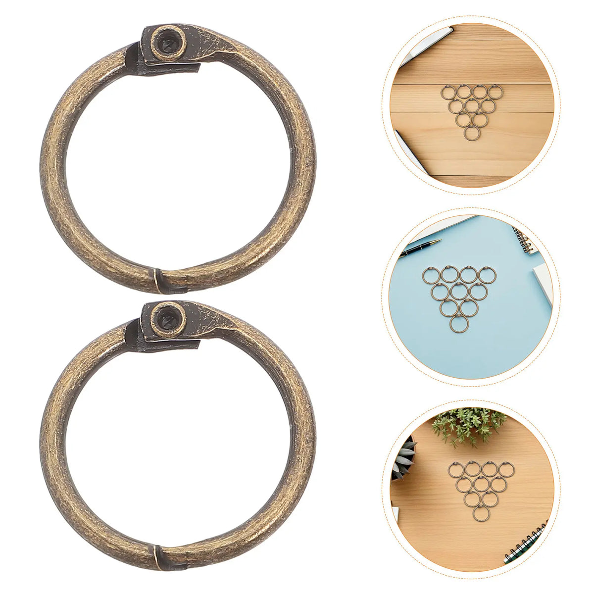 50pcs Gold Metal Loose Leaf Binder Rings – Notebooks & Cards Binder Rings PLUSH China Mainland