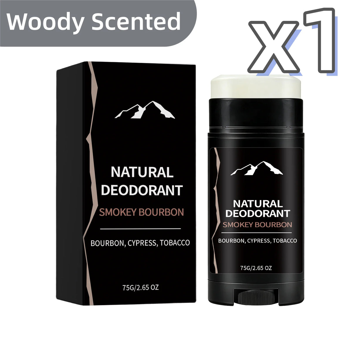 Men's Woody Tobacco Deodorant Stick – Long-Lasting 75g Men's Deodorant Stick PLUSH 75g Boxed
