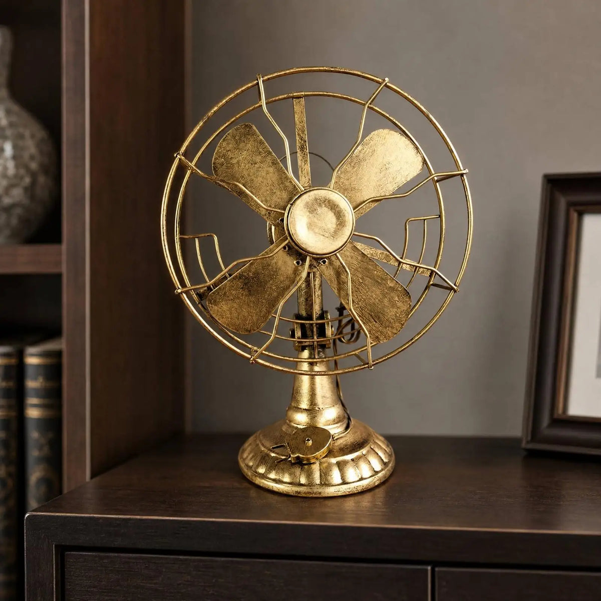 Retro Tinplate Electric Fan Figurine | Hand Painted Decor Vintage Decor Figurine PLUSH