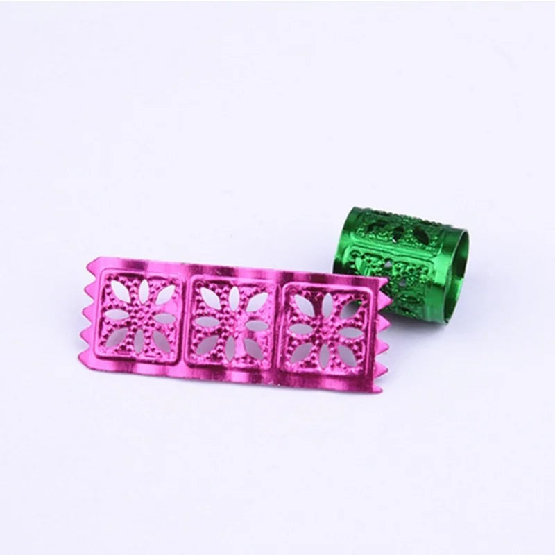 50-100pcs Dreadlock Hair Rings Bead Cuffs – Mixed Color Hair Braid Rings PLUSH