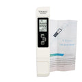 Portable TDS & EC Conductivity Meter with Temperature Display Water Quality Meter PLUSH White