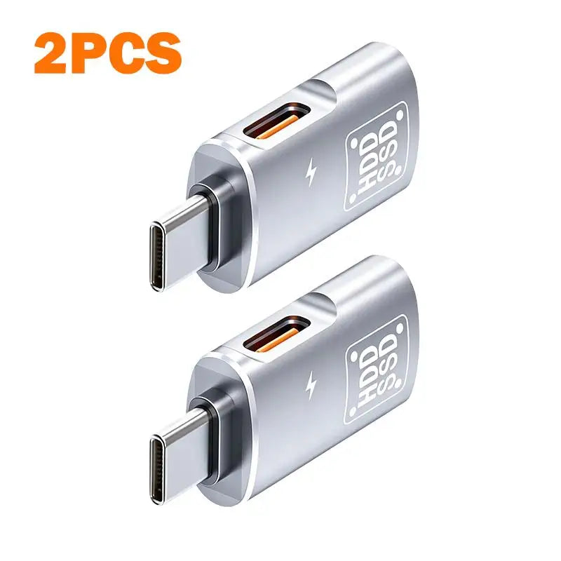 Type-C OTG Adapter 2-in-1 USB 2.0 Data Sync & Charging USB-C OTG Adapter PLUSH 2PCS Silver