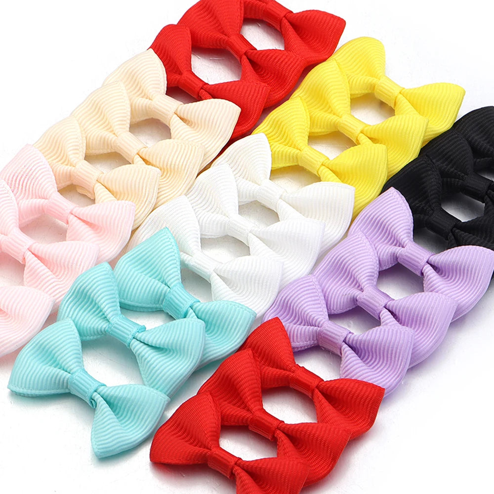 30pcs Mini Satin Ribbon Bows 2.5x4cm – Colorful DIY Craft Bows Ribbon Bows PLUSH