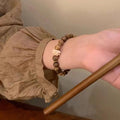 Elastic Sandalwood Flower Bead Bracelet – Handwoven Wood Wood Bead Bracelet PLUSH Style A