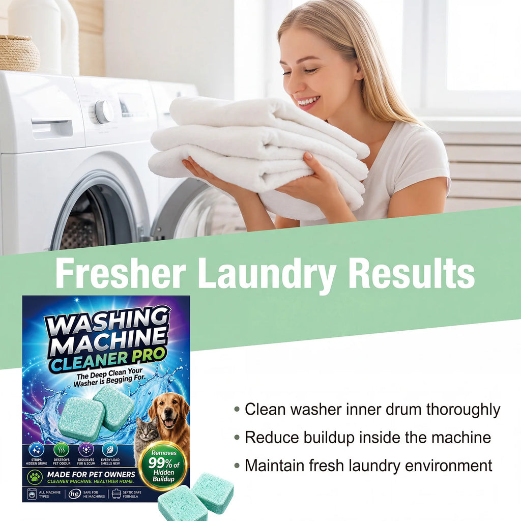 Washing Machine Cleaner Tablets for Pet Owners – 12 Pack Washer Cleaner Tablets PLUSH