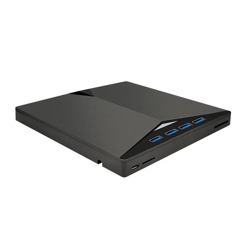 GGBEE 7-in-1 External DVD Drive USB 3.0 CD Burner & Card Reader External Optical Drive PLUSH black