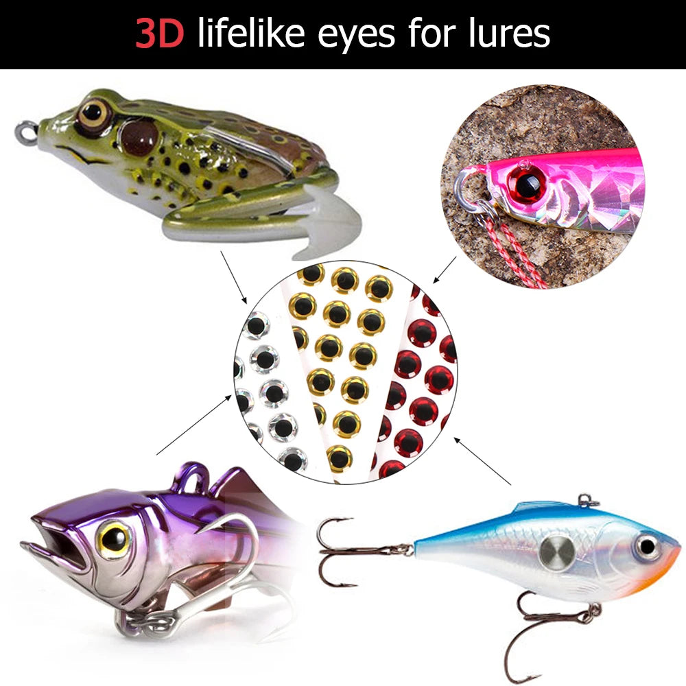 100pcs 3D Holographic Fish Eyes – DIY Fishing Lure Eyes Fishing Lure Eyes PLUSH