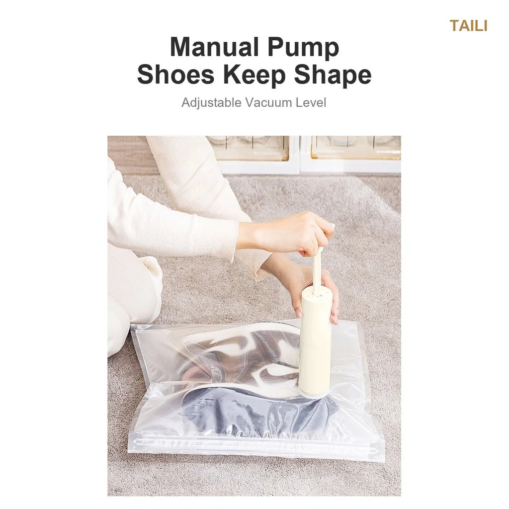 TAILI Vacuum Storage Bags for Shoes & Handbags | Space Saver Vacuum Storage Bags PLUSH
