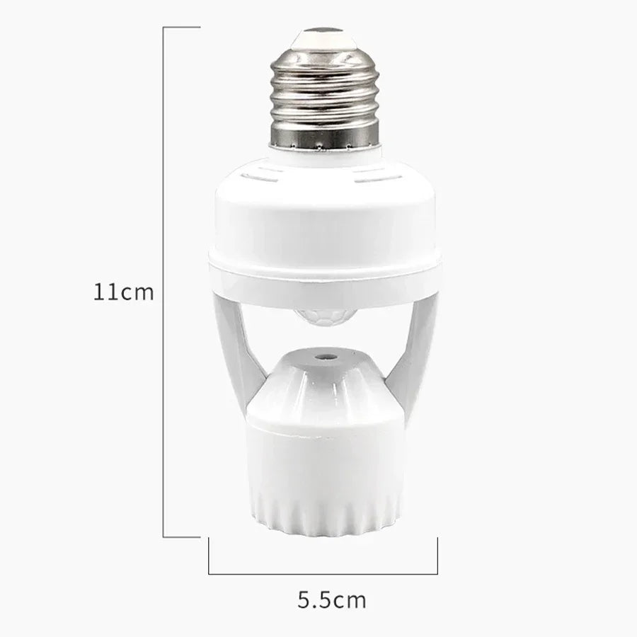 E27 E26 PIR Motion Sensor Bulb Socket Adapter | Auto LED Motion Sensor Socket PLUSH
