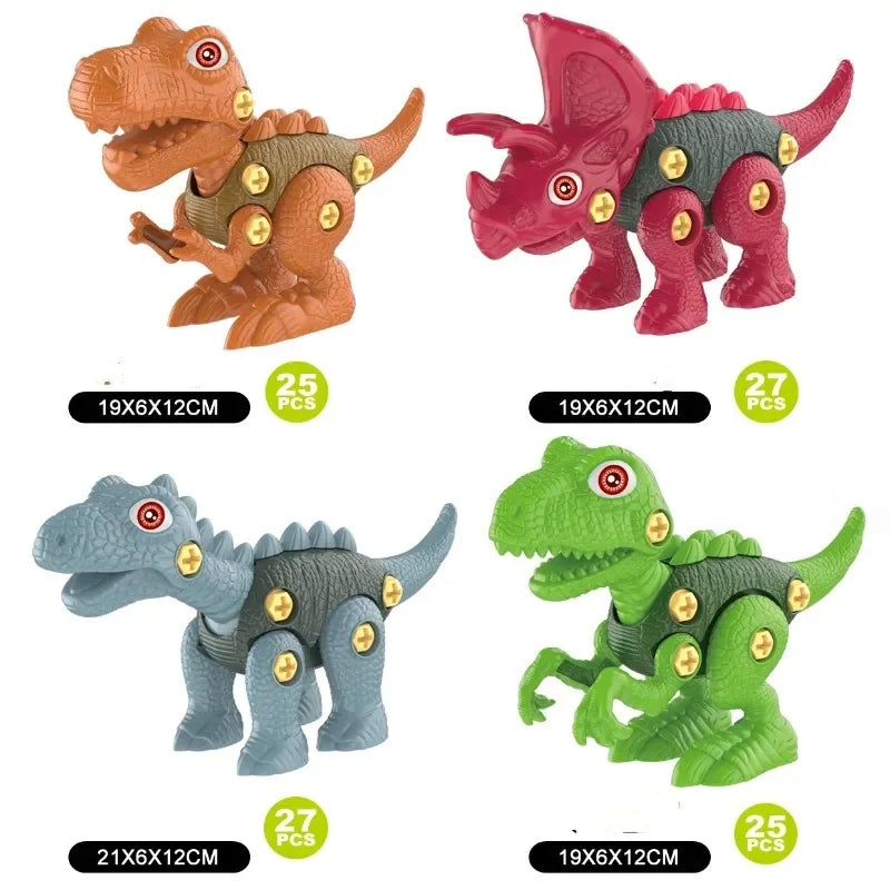 4pcs DIY Assembly Dinosaur Toys – Kids Educational Building Set DIY Dinosaur Building Set PLUSH