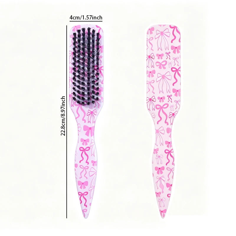 Pink Bow Detangling Hair Brush – Soft Bristles Travel Brush Detangling Hair Brush PLUSH
