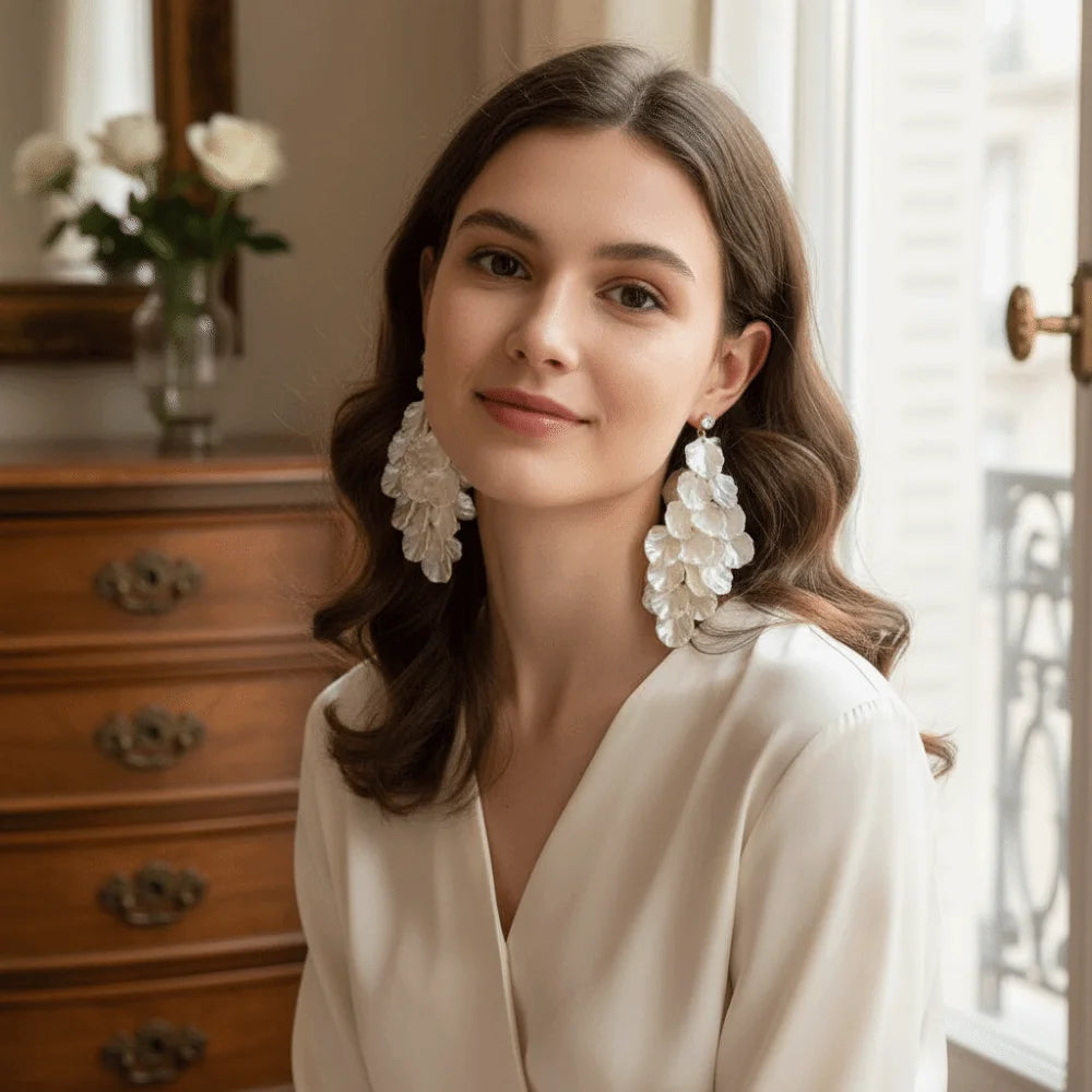 Vintage Petal Tassel Drop Earrings – Luxury Women's Jewelry Drop Earrings PLUSH