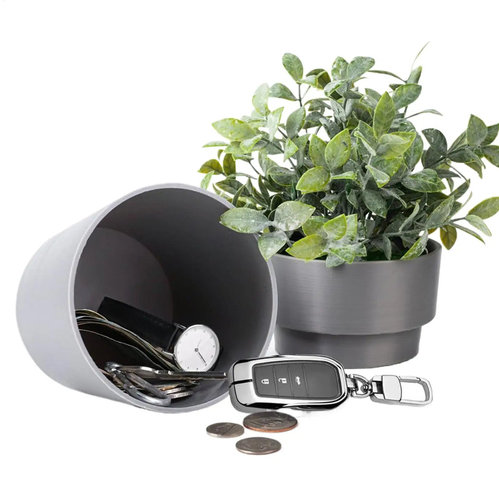 Flower Pot Diversion Safe – Hidden Lock Box for Keys & Money Diversion Safe Box PLUSH