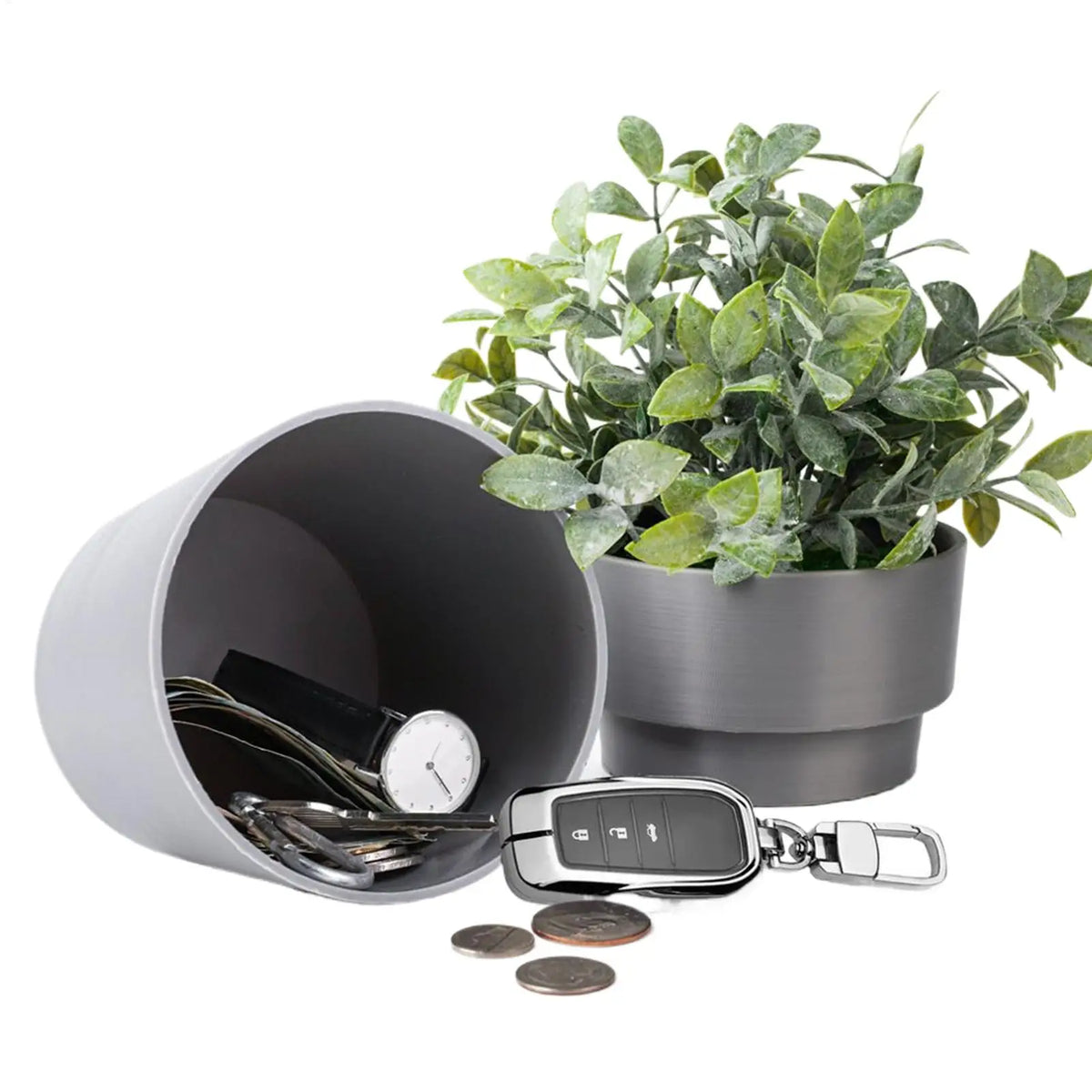 Flower Pot Diversion Safe – Hidden Lock Box for Keys & Money Diversion Safe Box PLUSH