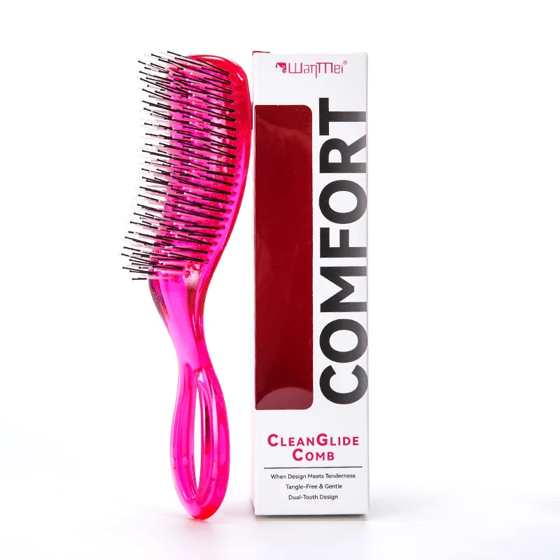 Japanese Anti-Static Hair Brush & Massage Comb Set w/ Hair Ties Hair Brush Set PLUSH Rose